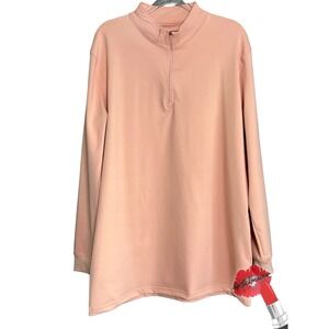 GreenSide Golf Pullover Men XXL 1/4 Zip L/S Shirt Light Orange Athletic Fit‎